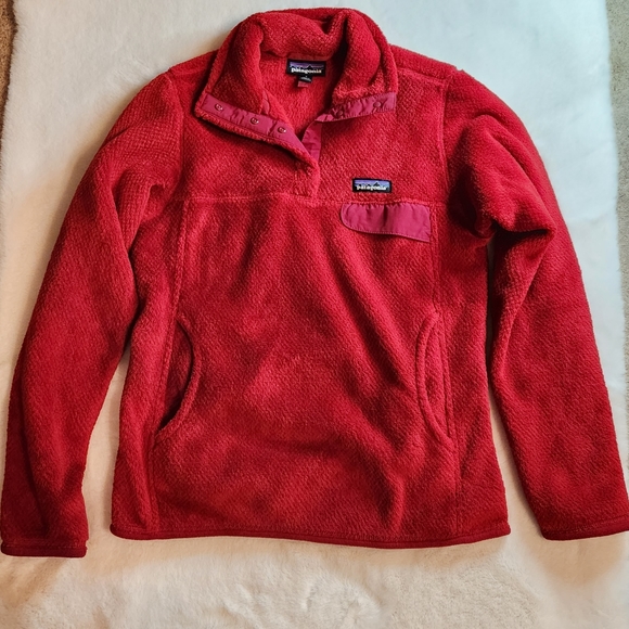 Patagonia ReTool Snap-T Polartec Pullover Fleece Red Women’s Size S - Picture 13 of 16